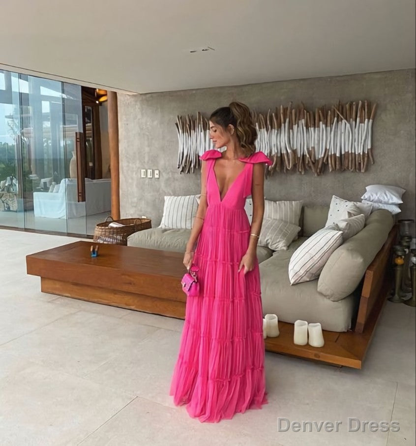 Pink Backless Prom Dress