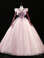Pink Ball Gowns Tulle Sequins Beading Quinceanera Dresses