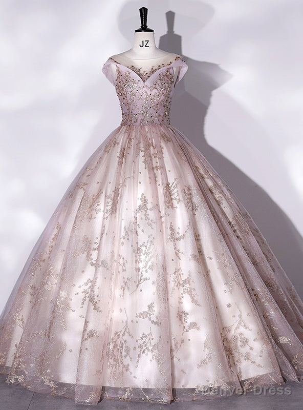 Pink Ball Gowns Tulle Sequins Quinceanera Dresses Main image