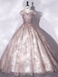 Pink Ball Gowns Tulle Sequins Quinceanera Dresses