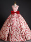 Pink Ball Gowns V Neck Quinceanera Dresses With Bow