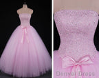 Pink Beaded Gorgeous Long Sweet 16 Dresses, New Style Formal Dresses