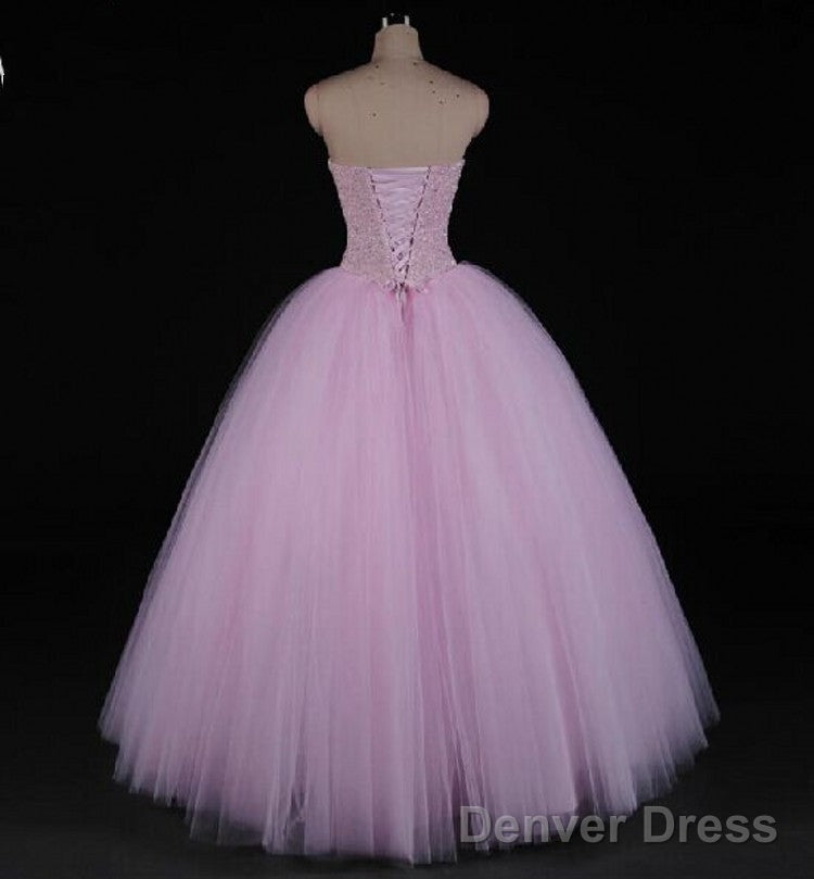 Pink Beaded Gorgeous Long Sweet 16 Dresses, New Style Formal Dresses