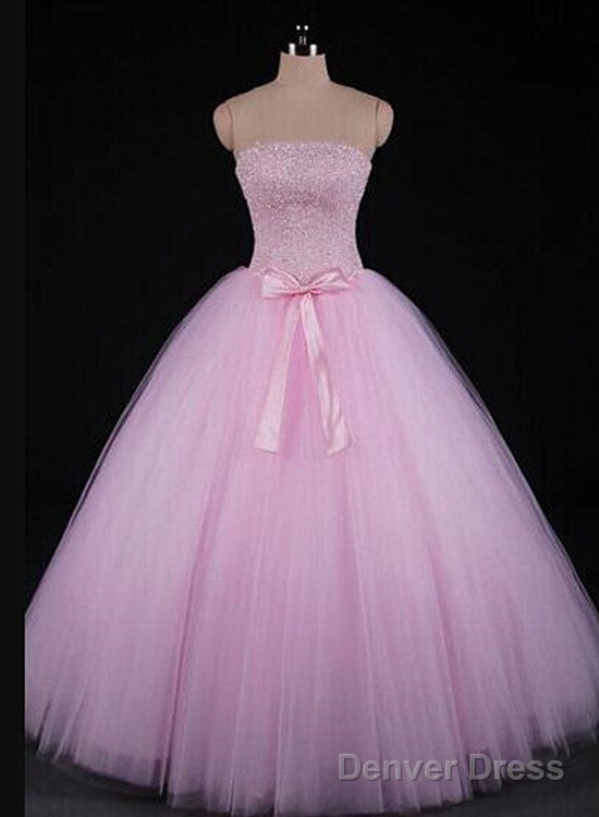 Pink Beaded Gorgeous Long Sweet 16 Dresses, New Style Formal Dresses Main image