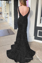 Pink Deep V Neck Mermaid Prom Dresses