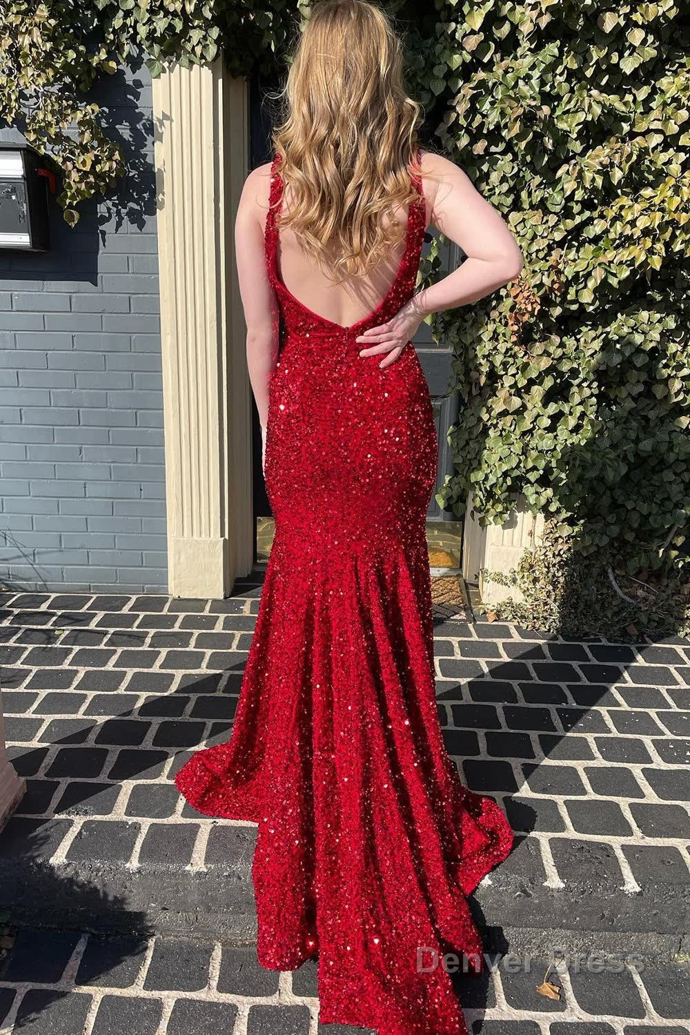 Pink Deep V Neck Mermaid Prom Dresses