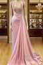 Pink Prom Dress A Line V Neck Floor Length Sequins Long Turkey Dubai Saudi Arabic Prom Gowns Prom Dresses