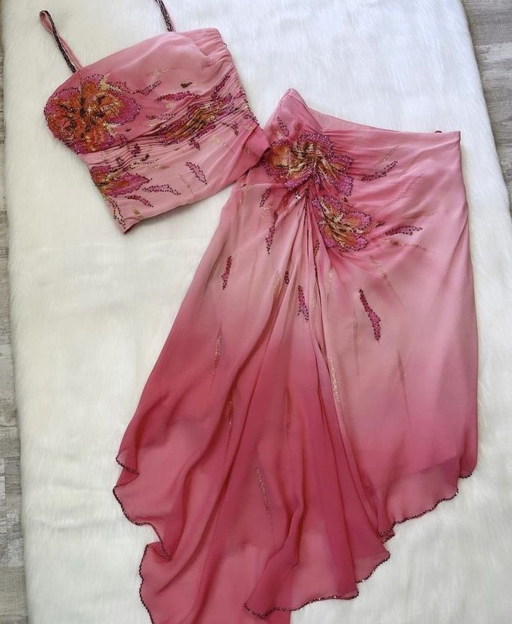 (Out Of Stock)Pink Gorgeous Exquisite Beaded Spaghetti Strap Long Chiffon Elegant Suit Ball Gowns Prom Dress Prom Dress Secondary image