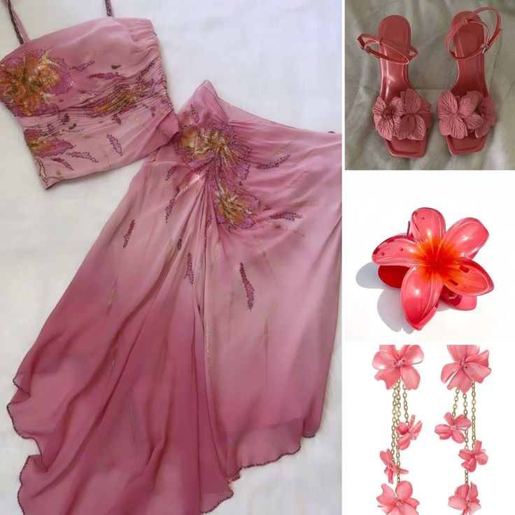 (Out Of Stock)Pink Gorgeous Exquisite Beaded Spaghetti Strap Long Chiffon Elegant Suit Ball Gowns Prom Dress Prom Dress