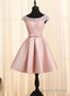 Pink Homecoming Dresses, Satin And Lace Lovely Dress With Belt, Cute Party Dresses
