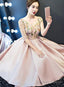 Pink Lace And Satin Lovely Short Prom Dress Prom Dress, Pink Homecoming Dresses