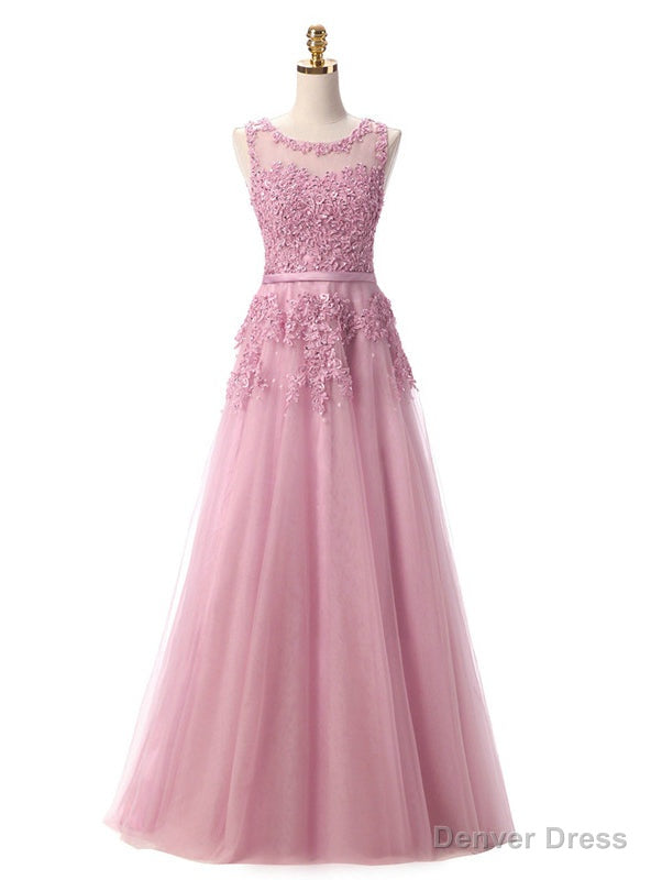 Pink Lace Beading Scoop Sleeveless Bridesmaid Dresses Main image