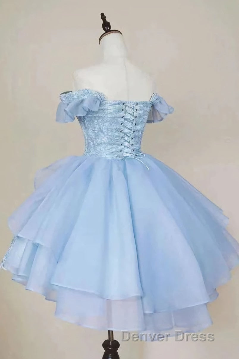 Pink Lace Homecoming Gowns with Beading,Princess Off the Shoulder Hoco
