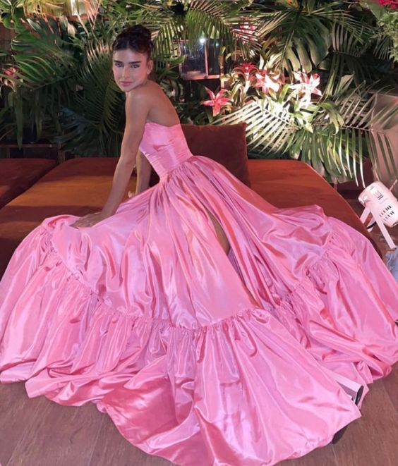 Pink Leg Split Prom Dress Women Sexy Prom Dresses Secondary image