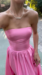 Pink Leg Split Prom Dress Women Sexy Prom Dresses