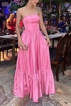 Pink Leg Split Prom Dress Women Sexy Prom Dresses