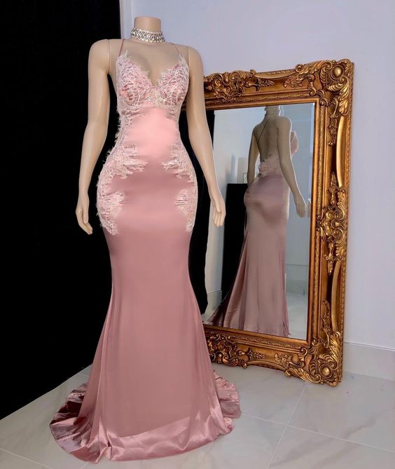 Pink Long Prom Dress Main image