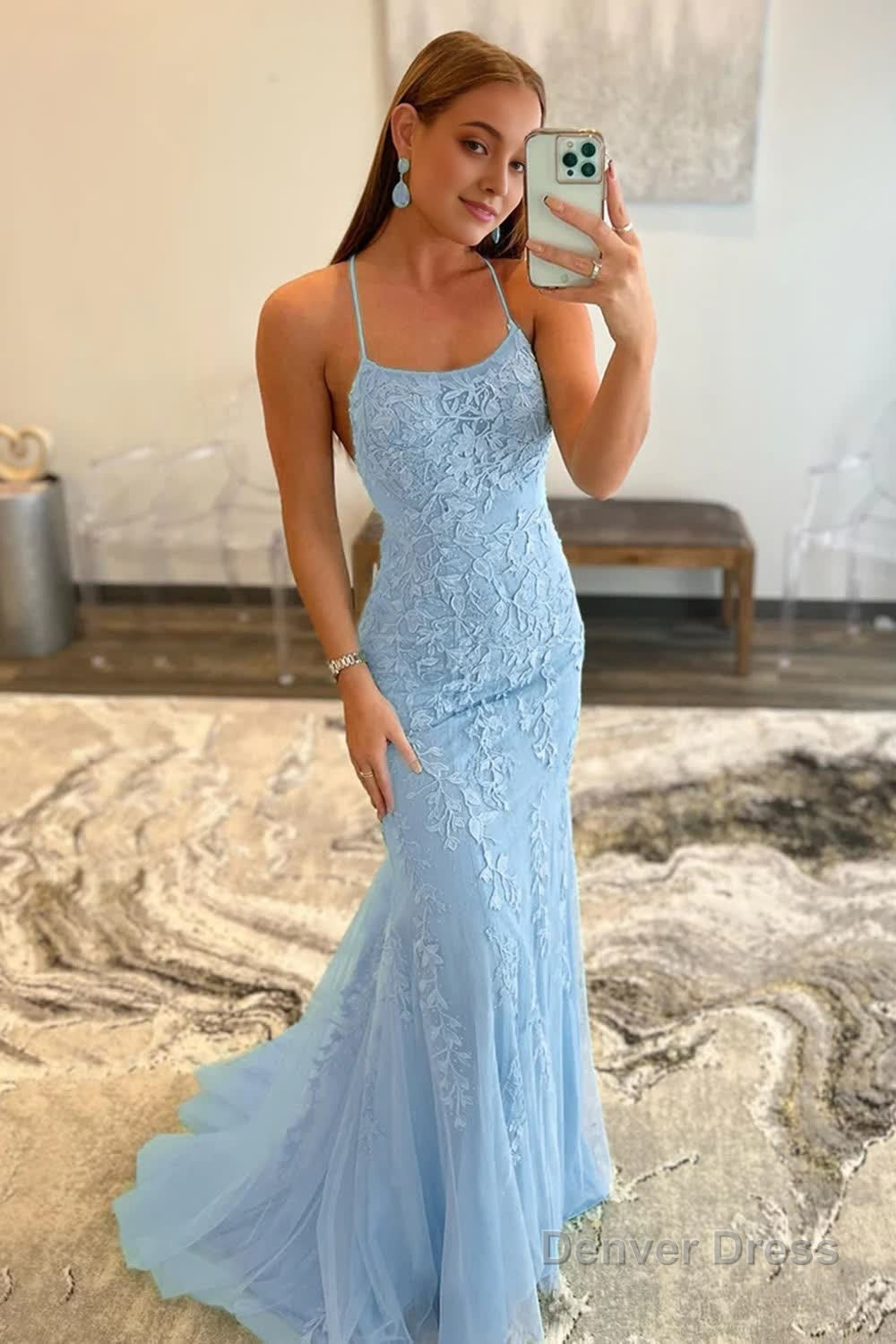 Pink Mermaid Long Prom Dresses with Appliques