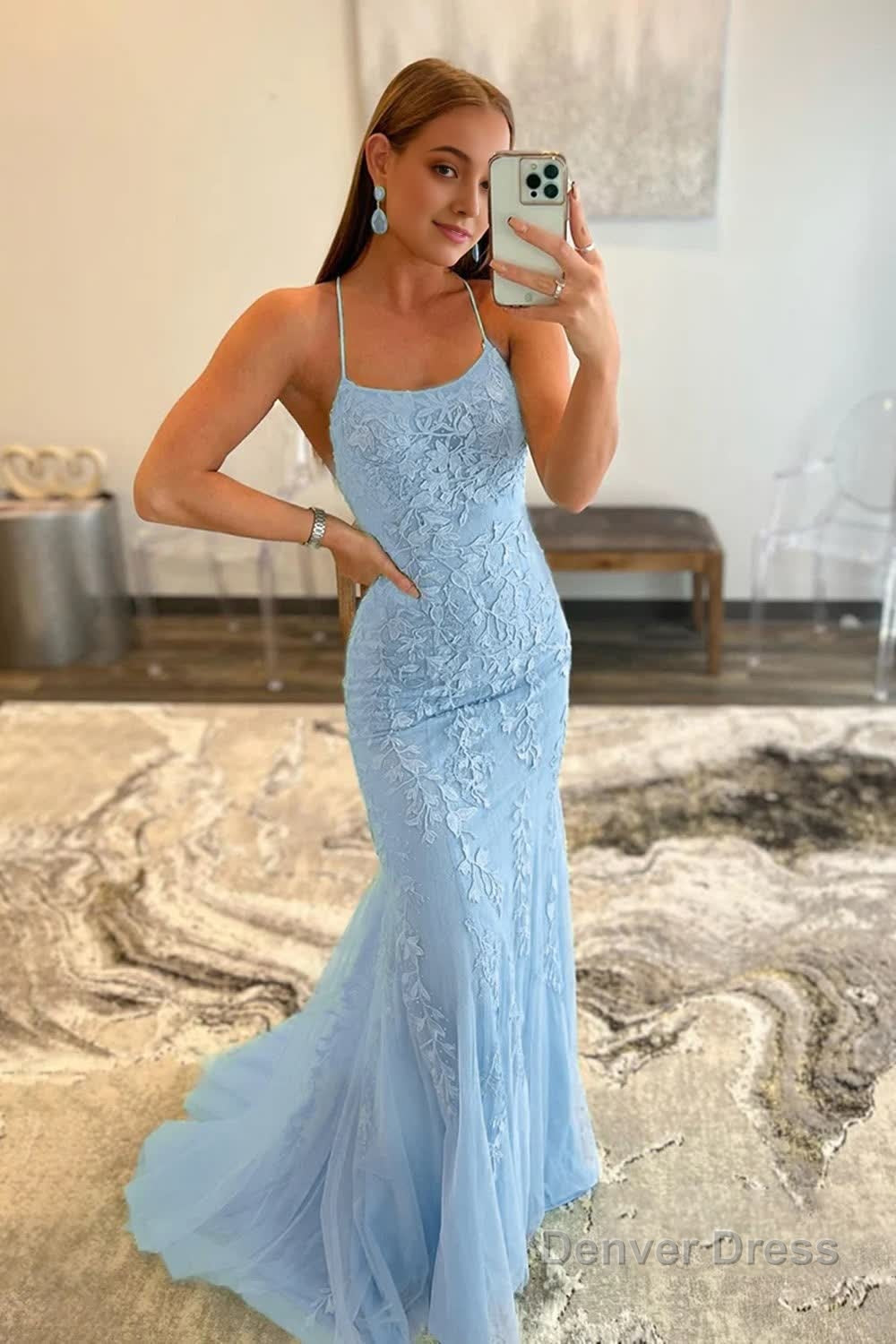 Pink Mermaid Long Prom Dresses with Appliques