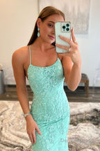 Pink Mermaid Long Prom Dresses with Appliques
