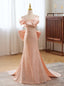 Pink Mermaid Sequins Spaghetti Straps Prom Dresses