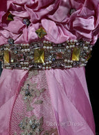 Pink Mermaid Spaghetti Straps Satin Beaded Long Prom Dresses Beautiful Bridal Dresses