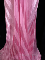 Pink Mermaid Spaghetti Straps Satin Beaded Long Prom Dresses Beautiful Bridal Dresses