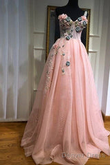 Pink Muslim Evening Dresses A-Line One-Shoulder Tulle Pearls Long Islamic Dubai Saudi Arabic Long Formal Evening Gown