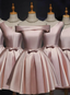 Pink Off Shoulder Homecoming Dress, Pink Prom Dress , Cute Satin Dresses