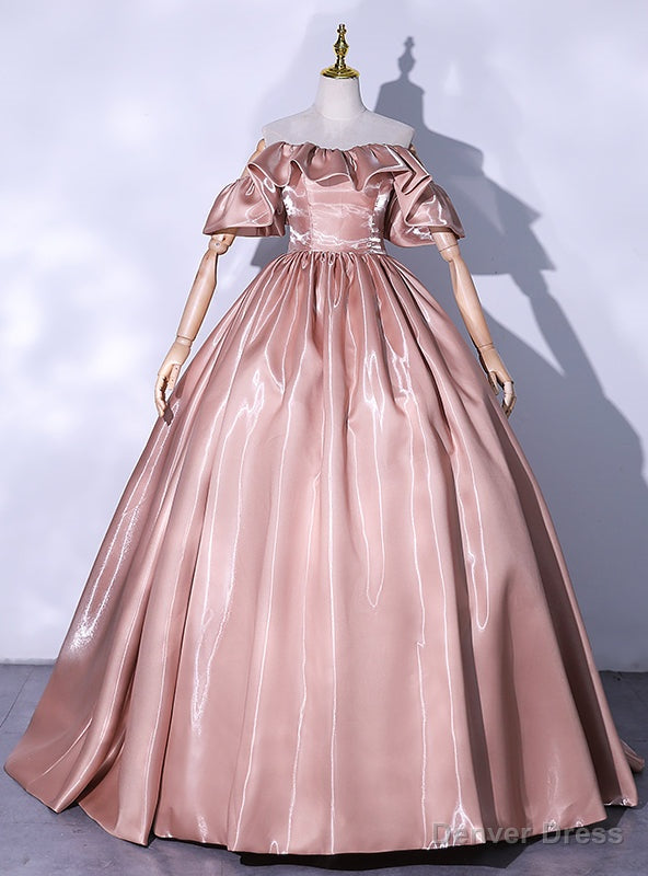 Pink Off the Shoulder Puff Sleeve Quinceanera Dresses