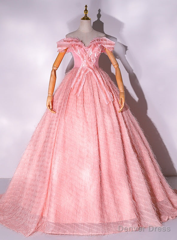 Pink Off the Shoulder Sequins Quinceanera Dresses Main image