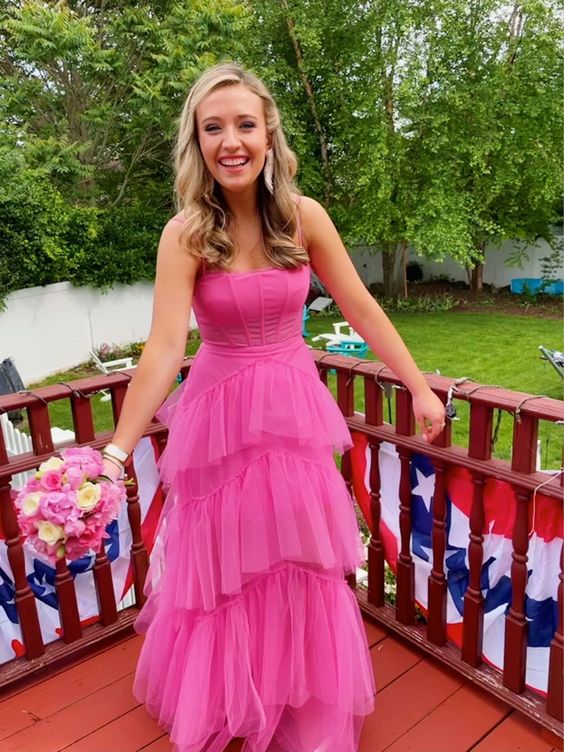 Pink Prom Dress Prom Gowns Long Prom Dresses Main image