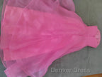 Pink Prom Dress Tulle Prom Gowns Strapless Ruffles A Line Simple Prom Dresses For Teens