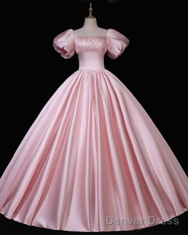 Pink Puffy Sleeve Ball Gowns Dresses Main image