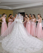 Pink Retro Elegant A-Line Spaghetti Strap Satin Long Prom Dress Birthday Prom Dress Bridesmaid Dresses