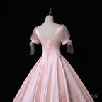 Pink Satin Long Sweetheart Formal Dress, Pink Sweet 16 Party Dress