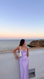 Pink Satin Prom Dress Long Prom Dress