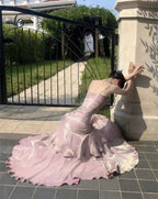 Pink Satin Straps Long Prom Dress, Pink Satin Chic Prom Dress