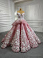 Pink Sequins Off the Shoulder Appliques Prom Dresses