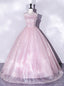 Pink Sequins Spaghetti Straps Quinceanera Dresses
