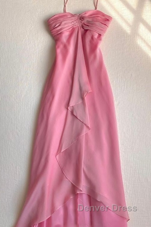 Pink Sheath Long Prom Dresses Sweet Formal Party Dresses
