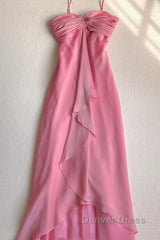 Pink Sheath Long Prom Dresses Sweet Formal Party Dresses