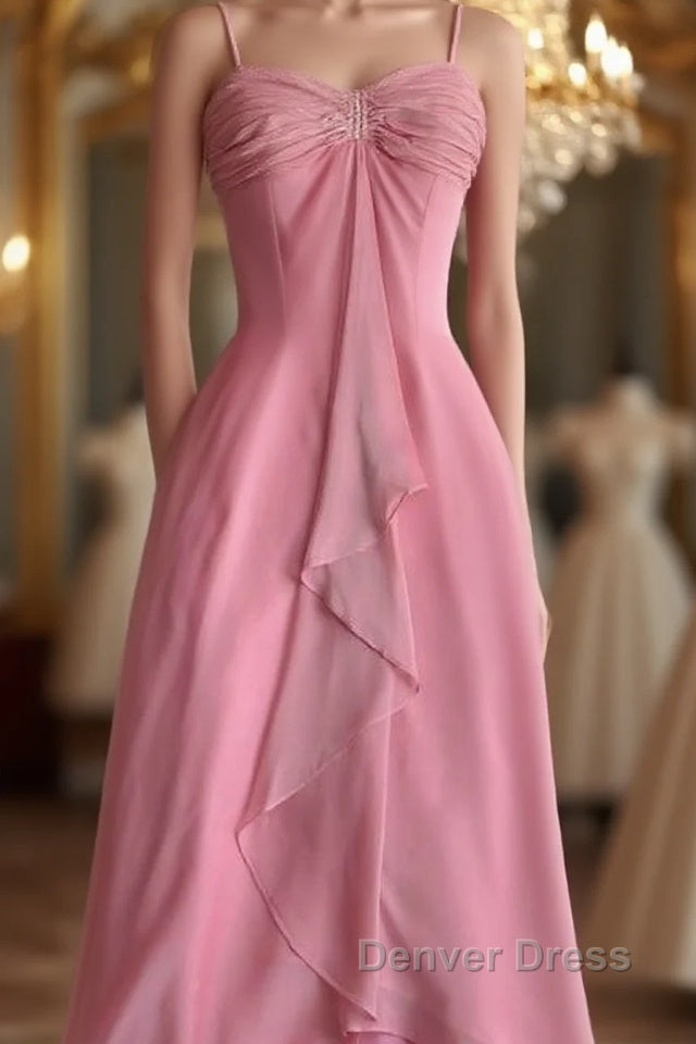 Pink Sheath Long Prom Dresses Sweet Formal Party Dresses Main image