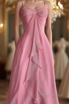 Pink Sheath Long Prom Dresses Sweet Formal Party Dresses