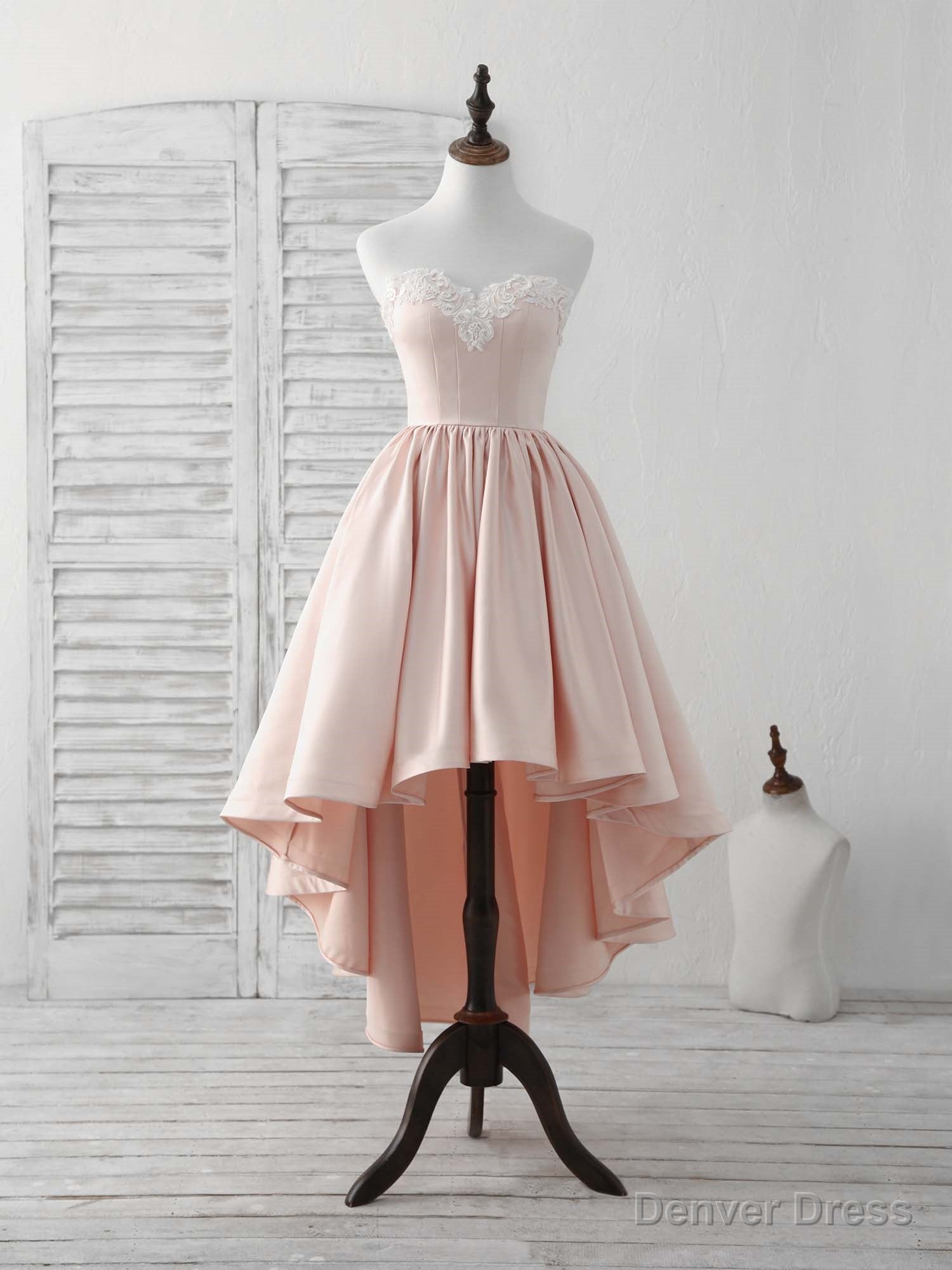 Pink Sweetheart Neck Short Prom Dress Pink Homecoming Dresses Main image