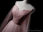Pink Sweetheart Tulle Long Elegant Prom Dress, Pink Prom Dresses