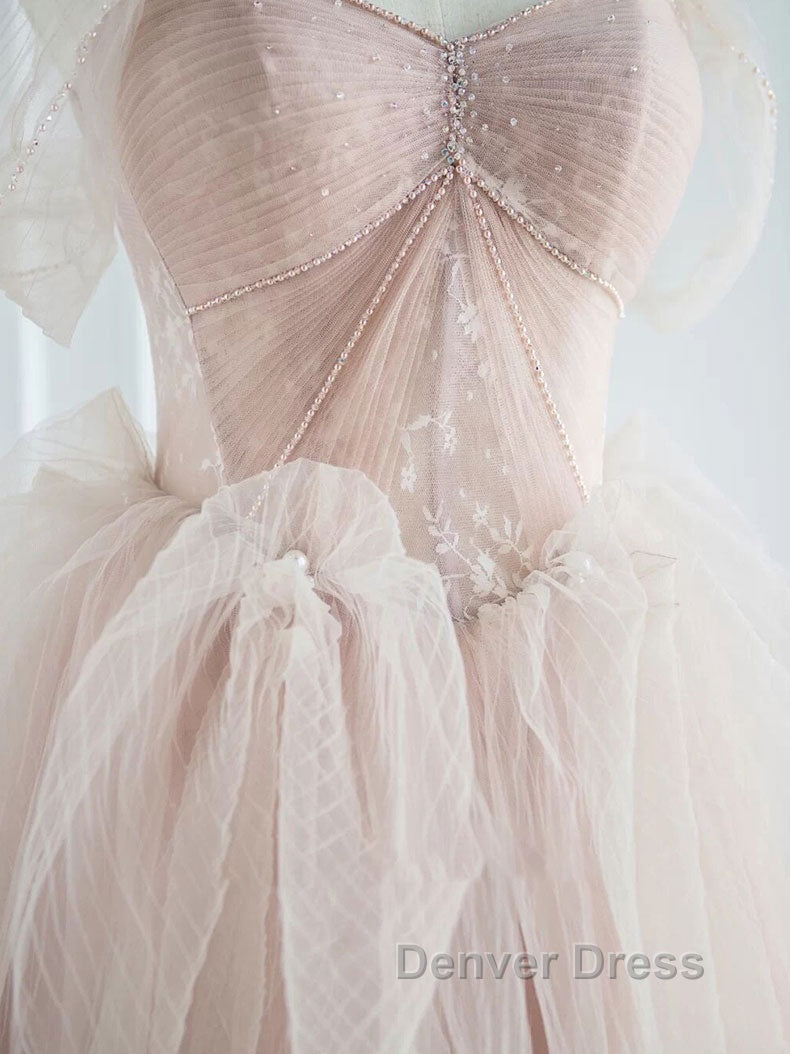 Pink sweetheart tulle long prom Dress, pink tulle Prom Dresses Secondary image