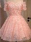 Pink Tulle Appliques Off The Shoulder Dresses