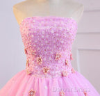 Pink Tulle Ball Gowns Sweet 16 Prom Dress, Pink Prom Dress, Quinceanera Dresses