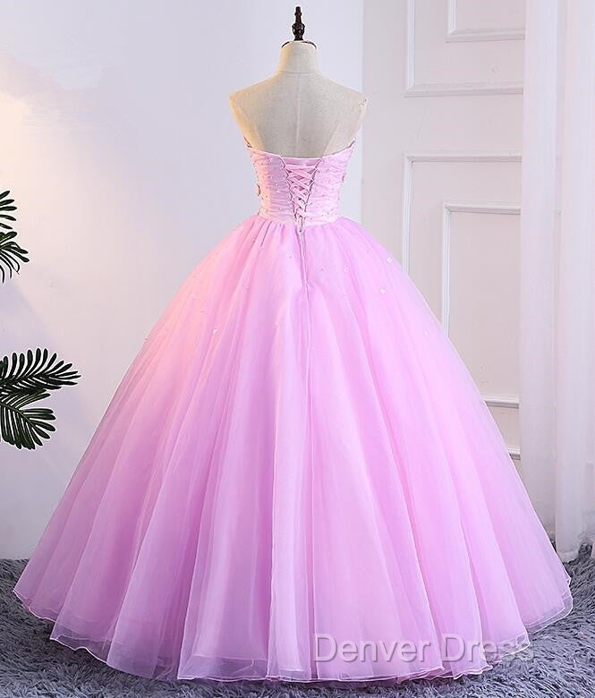Pink Tulle Ball Gowns Sweet 16 Prom Dress, Pink Prom Dress, Quinceanera Dresses